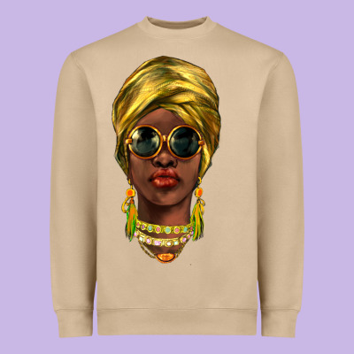 African Woman Heavyweight Sweatshirt Designed By Nancycooperartshop