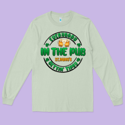 Everybody In The Pub Getting Tipsy Long Sleeve Tee Designed By Maliassmallbusiness