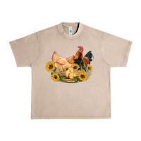 French Oak western coop animals farm chicken chick rooster sunflowers Urban Heavy Tee - Artiststas