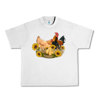 Lunar Rock western coop animals farm chicken chick rooster sunflowers Urban Heavy Tee - Artiststas