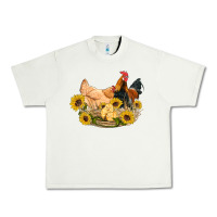 Western Coop Animals Farm Chicken Chick Rooster Sunflowers Urban Heavy Tee | Teevron