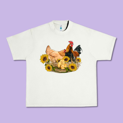 Western Coop Animals Farm Chicken Chick Rooster Sunflowers Urban Heavy Tee Designed By Artiststas