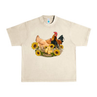 Sandshell western coop animals farm chicken chick rooster sunflowers Urban Heavy Tee - Artiststas