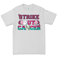 Dove Grey Strike Out Cancer Baseball Premium Tee - texasbilliewilder