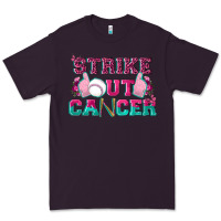 Plum Strike Out Cancer Baseball Premium Tee - texasbilliewilder