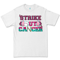 White Strike Out Cancer Baseball Premium Tee - texasbilliewilder