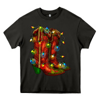 Asphalt christmas western boots with lights Heavy Core Tee - RanaPortraitStore