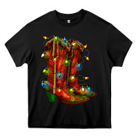 Black christmas western boots with lights Heavy Core Tee - RanaPortraitStore