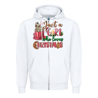 Pink Just A Girl Who Loves Christmas Zipper Hoodie | Teevron