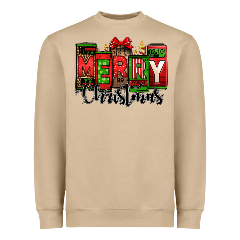 Merry Christmas License Plate Letters Heavyweight Sweatshirt by Jasminsmagicworld | Teevron