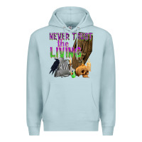 Blue Mist Never Trust The Living Premium Hoodie - texasbilliewilder