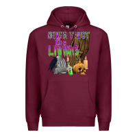 Burgundy Never Trust The Living Premium Hoodie - texasbilliewilder