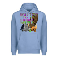 Colony Blue Never Trust The Living Premium Hoodie - texasbilliewilder