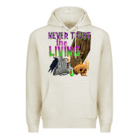 Oatmeal Heather Never Trust The Living Premium Hoodie - texasbilliewilder