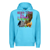 Ocean Blue Never Trust The Living Premium Hoodie - texasbilliewilder