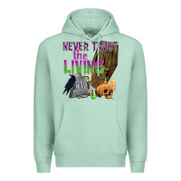 Seafoam Never Trust The Living Premium Hoodie - texasbilliewilder