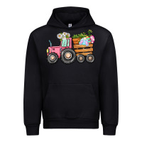 Black Easter bunny tractor Urban Hoodie - CowGirlArtShop