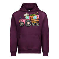 Mauve Wine Easter bunny tractor Urban Hoodie - CowGirlArtShop