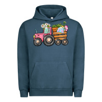 Pigment Midnight Navy Easter bunny tractor Urban Hoodie - CowGirlArtShop