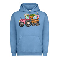 Pigment Pebble Blue Easter bunny tractor Urban Hoodie - CowGirlArtShop