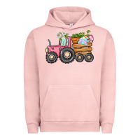 Pigment Salmon Easter bunny tractor Urban Hoodie - CowGirlArtShop