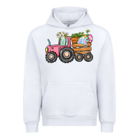 White Easter bunny tractor Urban Hoodie - CowGirlArtShop
