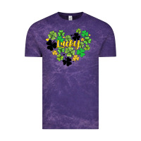 Cloud Purple lucky heart shaped clover Vintage Tee - AdoDesignShop