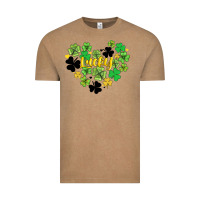 Vintage Coffee lucky heart shaped clover Vintage Tee - AdoDesignShop