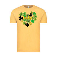 Vintage Mustard lucky heart shaped clover Vintage Tee - AdoDesignShop