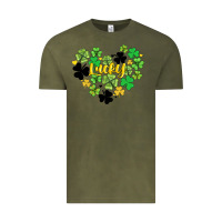 Vintage Olive lucky heart shaped clover Vintage Tee - AdoDesignShop