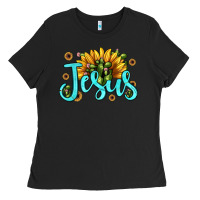 Black jesus sunflower Ladies Tee - JahusDesignShop