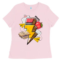 Bubblegum Pink teacher lightning bolt Ladies Tee - texasbilliewilder