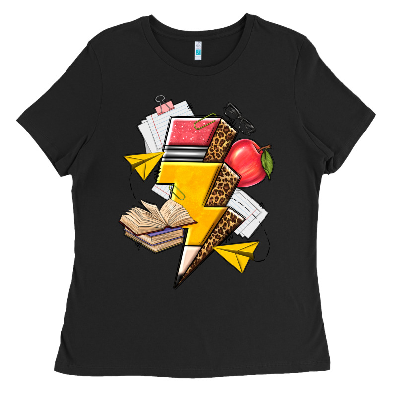 Teacher Lightning Bolt Ladies Tee by texasbilliewilder | Teevron