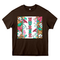 Chocolate Brown nurse Heavy Core Tee - Zillion Design Studio