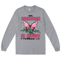 Heather Grey new creation in christ 2 corinthians5.17 Long Sleeve Tee - MaliasSmallBusiness