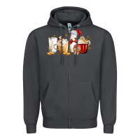 Smoke Christmas Milk and Cookie Latte Coffee Cups Zipper Hoodie - MaliasSmallBusiness