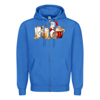 True Royal Christmas Milk and Cookie Latte Coffee Cups Zipper Hoodie - MaliasSmallBusiness
