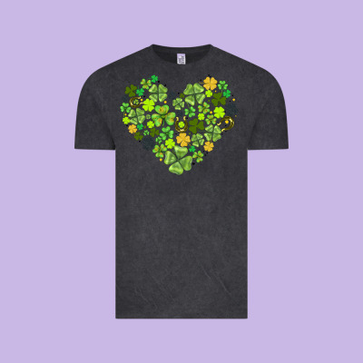 Heart Shaped Clover Vintage Tee Designed By Adodesignshop