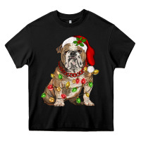 Black Christmas english bulldog Heavy Core Tee - BarkalooDesign