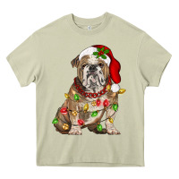 Mossy Christmas english bulldog Heavy Core Tee - BarkalooDesign