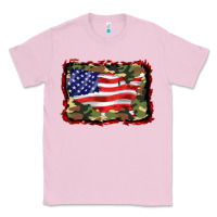 Bubblegum Pink distressed american flag Classic Tee - BarkalooDesign