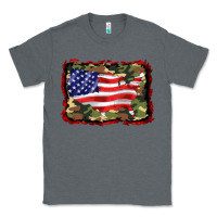 Charcoal Heather distressed american flag Classic Tee - BarkalooDesign