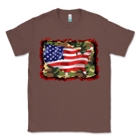 Chestnut distressed american flag Classic Tee - BarkalooDesign
