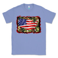 Colony Blue distressed american flag Classic Tee - BarkalooDesign