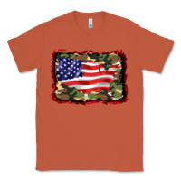 Copper distressed american flag Classic Tee - BarkalooDesign