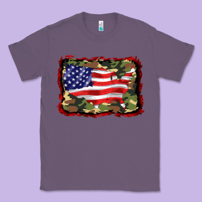 Distressed American Flag Classic Tee Designed By Barkaloodesign