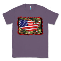 Lavender distressed american flag Classic Tee - BarkalooDesign