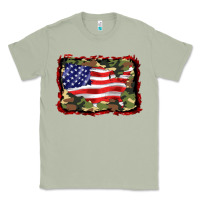 Matcha distressed american flag Classic Tee - BarkalooDesign