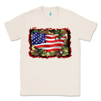 Natural distressed american flag Classic Tee - BarkalooDesign