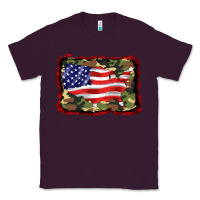 Plum distressed american flag Classic Tee - BarkalooDesign